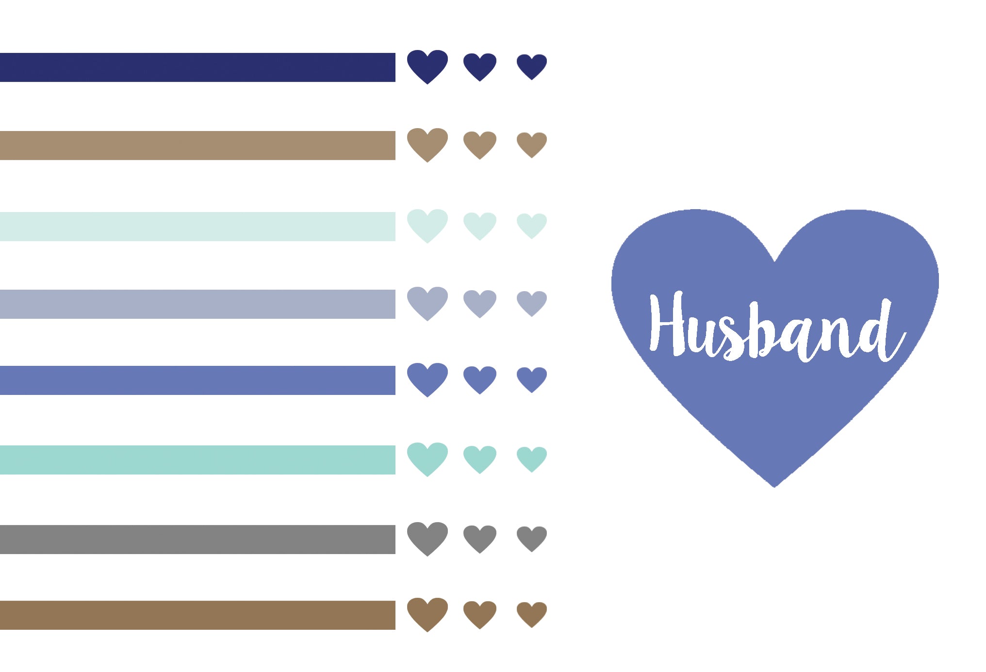 Husband Anniversary Card Hearts And Stripes - Cardmore